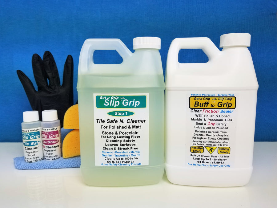 Slip Grip 25+/-SF Shower & Tub Floors Anti-Slip Kit 2oz, 4 Items